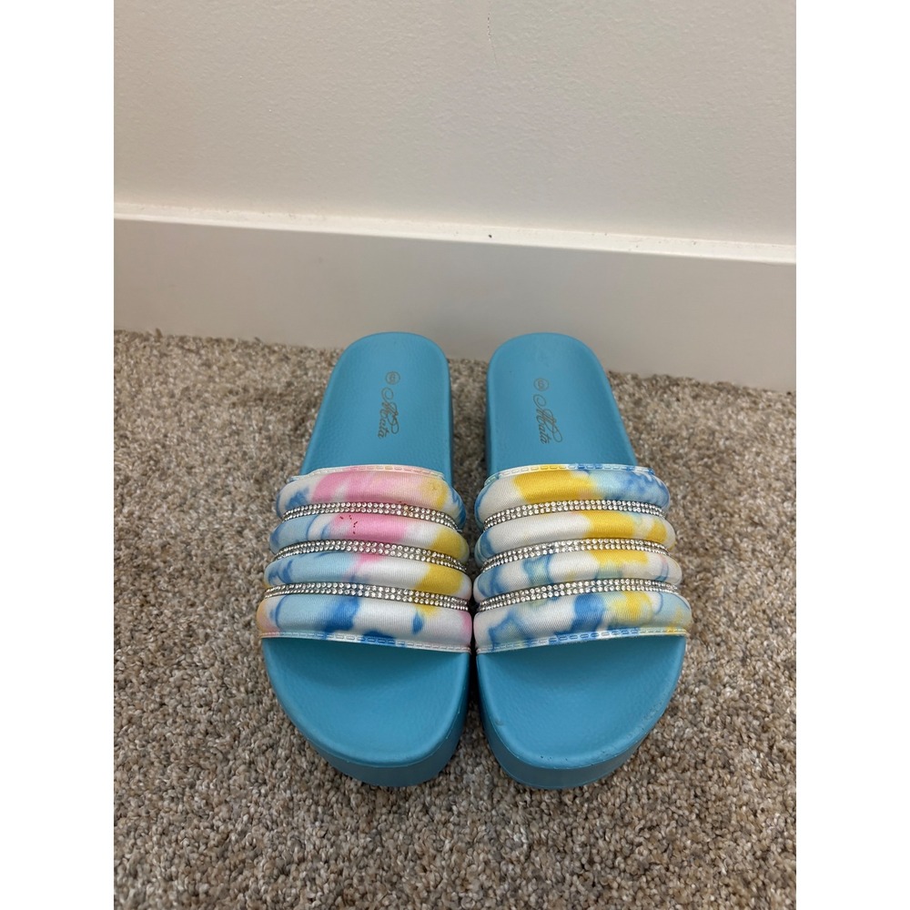 Vintage Y2K Abata Blue Tie-Dye Slides – Women's 6 – New in Box